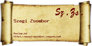 Szegi Zsombor névjegykártya